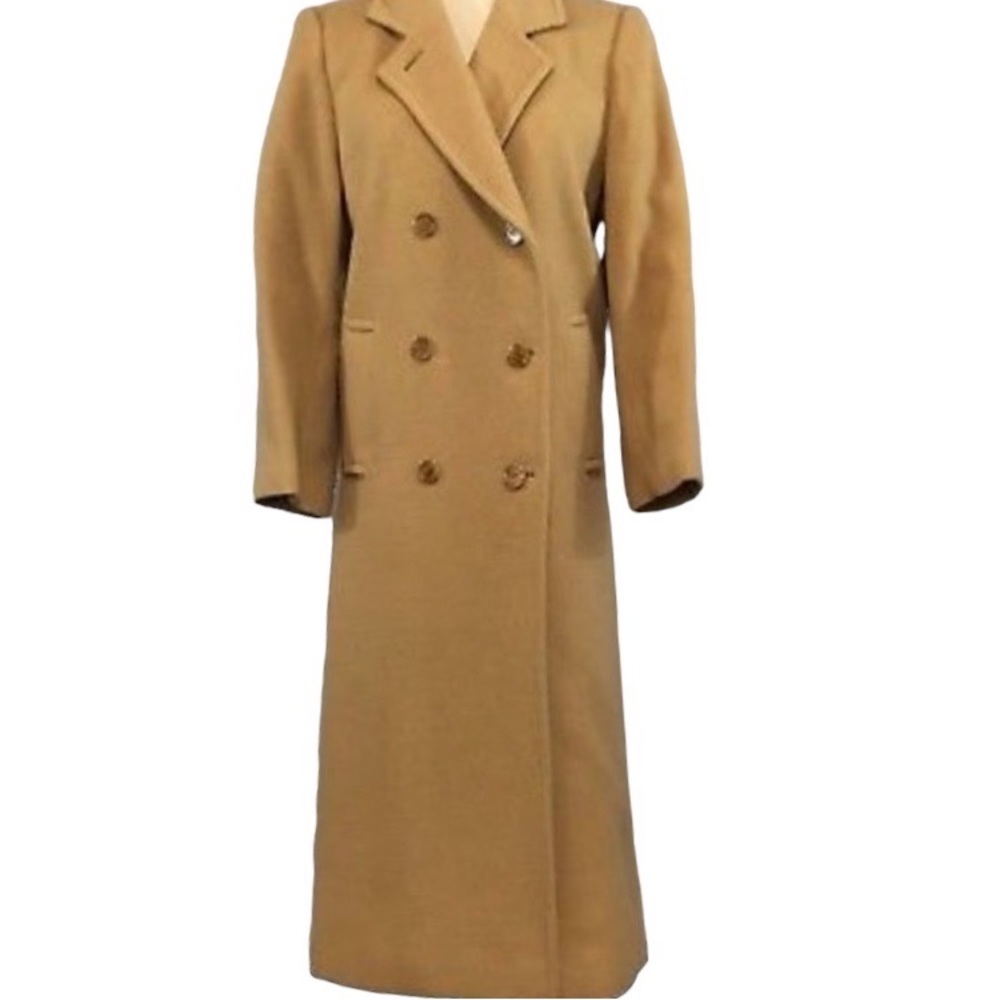 Marvin Richards Maxi Double Breasted Camel Hair Silk Lined Trench Coat. Size: 10 - Picture 3 of 12